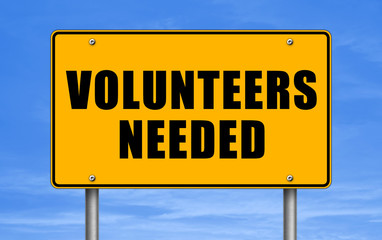 Volunteers needed - road sign message