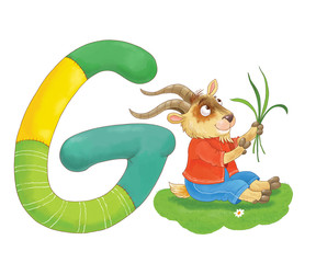 English alphabet. ABC. Coloring book. Coloring page. Cute and funny cartoon characters isolated on white