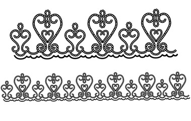 Fototapeta premium lace seamless pattern. 3Dillustration. technical drawing. embroidery artwork. vector line graphic. Broderie anglaise