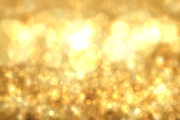 Obraz premium Christmas card template. Abstract festive light gold yellow white winter christmas or New Year background with blurred bokeh lights and stars. Beautiful backdrop.