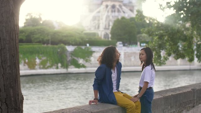 Couple in love in Paris, France