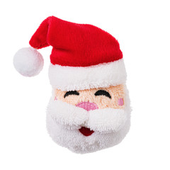 Obraz na płótnie Canvas Soft toy in the shape of Santa Claus. Christmas decoration isolated on white background