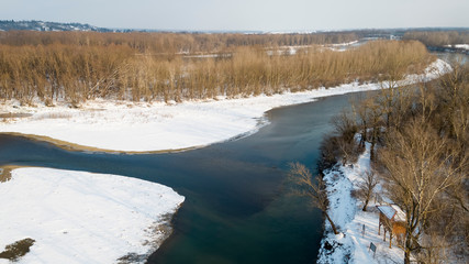 Winter at the Drava River in Croatia