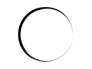 Grunge thin circle made for marking.Grunge oval shape made for your project.Black circle made with artistic brush.