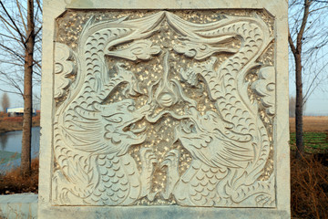Ancient stone monuments Decorative pattern in China