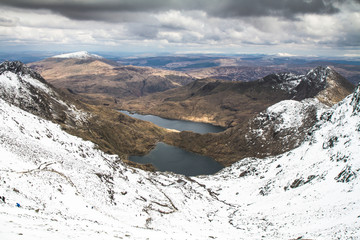 View from Mount Snowdon, Snowdonia Wales