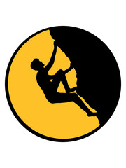 nacht mond rund kreis steilwand freeclimber gipfelstürmer kletterer klettern bergsteiger berg hinauf hang hoch sport spaß hobby silhouette clipart rauf gipfel urlaub alpinist reise cool design
