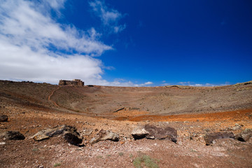 Santa barbara castle built on volcano crater on Lanzarote island