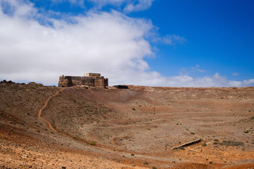 Santa barbara castle built on volcano crater on Lanzarote island