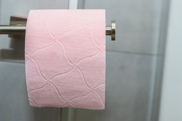 close-up colored household toilet paper