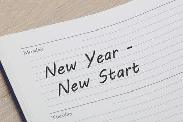 New year new start diary reminder entry
