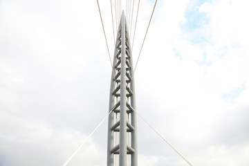 Fototapeta premium Bridge cable-stayed steel beam