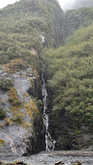Franz Josef Glacier and valley floor, Westland, South Island, New Zealand