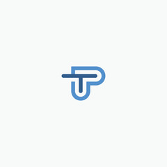 Letter T P Logo Monogram Design, Simple Concept Initial T + P.