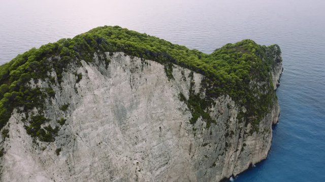Picturesque aerial view of shipwreck beach Navagio on Zakynthos island in Greece