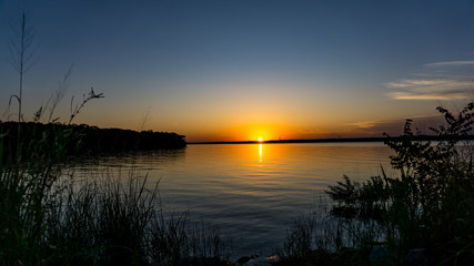 sunset on lake