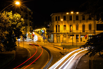 Fototapeta na wymiar Crossroad at night