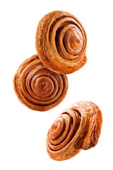 Cinnamon bun on a white isolated background