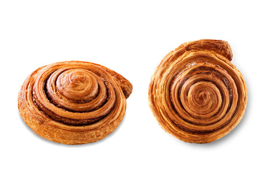 Cinnamon bun on a white isolated background