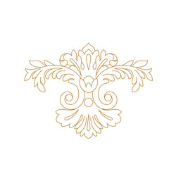 Golden vintage baroque ornament, corner. Retro pattern antique style acanthus.