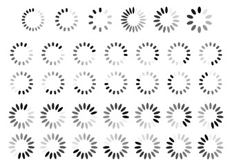 Set of web page loading status icons. Load progress bar icons