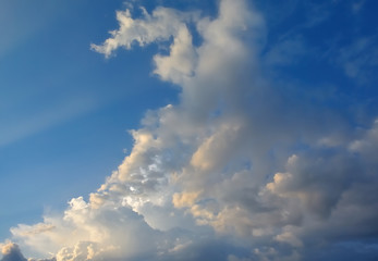 Nice clouds in blue sky background