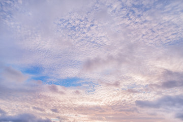Naklejka na ściany i meble Colored cloudy sky at sunset