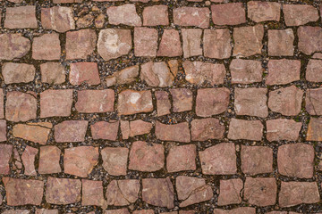 Old pavement on the street of Prague