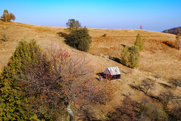 hills in the fall season, Fantanele village, Sibiu county, Romania