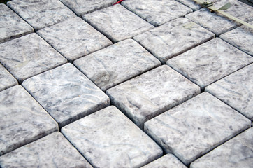 Concrete tile texture. City pavement background. Abstract stone brick pattern. Street sidewalk texture.