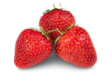 Fresh strawberry fruits isolated on white background