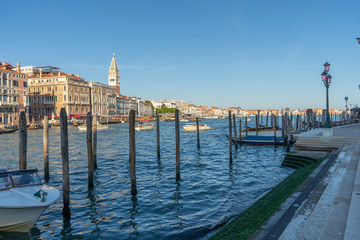 Old buildings in Venice. Canal view with bridge. Travel photo. Italy. Europe.