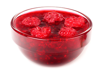 Raspberry jam  isolated on a white background