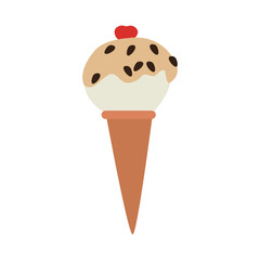 ice cream cone icon, flat design