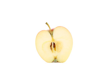 Half of red apple isolated on white background