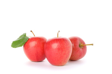 Sweet red apples isolated on white background