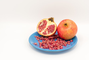 pomegranates on white background