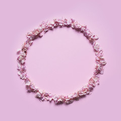 Beautiful round frame from alower petals.