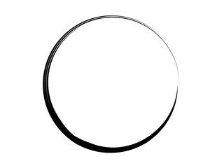 Grunge black circle made of black ink.Thin marking element.Black paint element.