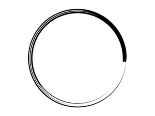 Grunge circle made of black paint.Grunge oval frame.Grunge ink circle made for marking.