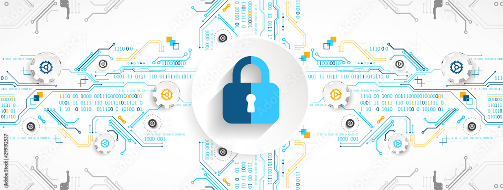 Poster Secure digital space. Virtual confidential, programming protection.