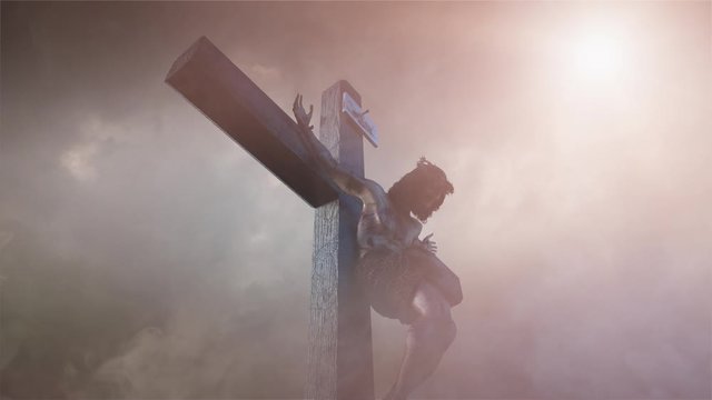 Jesus Christ on the cross 3D render