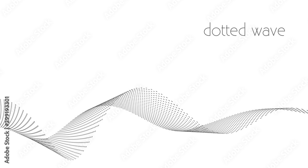 Poster Simple dotted wave on white background. Minimal vector pattern
