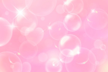 Birthday party, festival vintage blurred spring romantic background with bubbles. Tender backdrop for Christmas, New Year and Valentines day holidays with flares and highlights.
