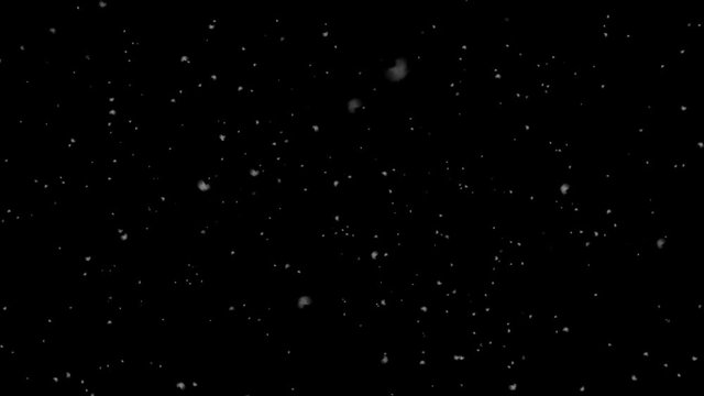 Snowfall moving quickly towards the camera. Can be used to show forward motion through a snow blizzard. Black and white clip of heavy snow
