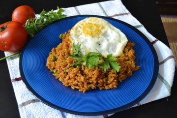 fried rice with fried egg 