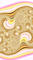 Artfully 3D rendering fractal, fanciful abstract illustration and colorful designed pattern