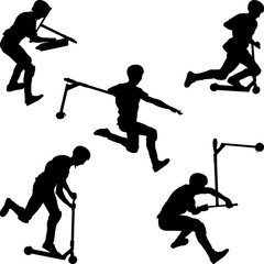 male on kickboard doing trick 