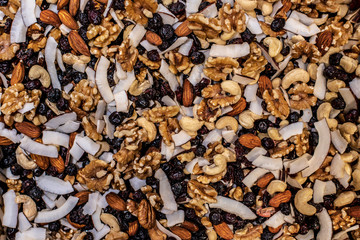 Mix of dried fruits, nuts and berries