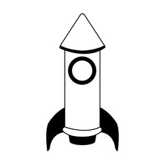 space rocket icon, flat design